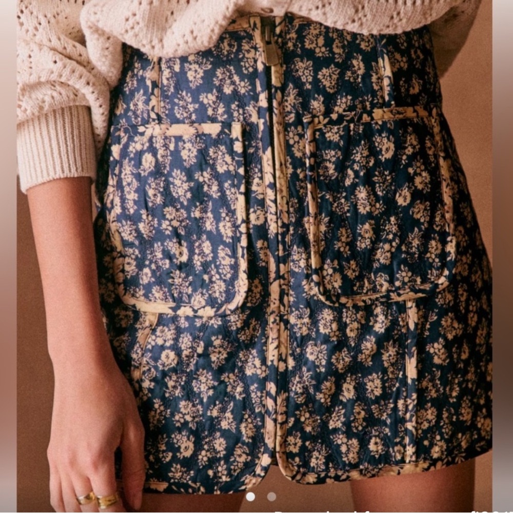 Sezane quilted mini skirt, small